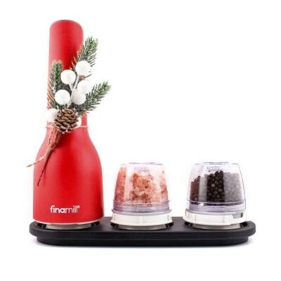 Zestaw FinaMill czerwony (młynek + 3 pojemniki + tacka)